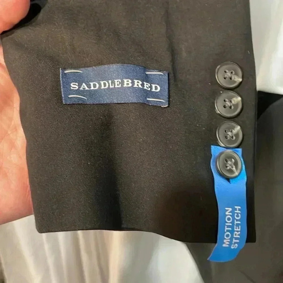 Saddlebread Stretch Suit for Men Black NWT 50L with 42 x 32 pants - Picture 6 of 12